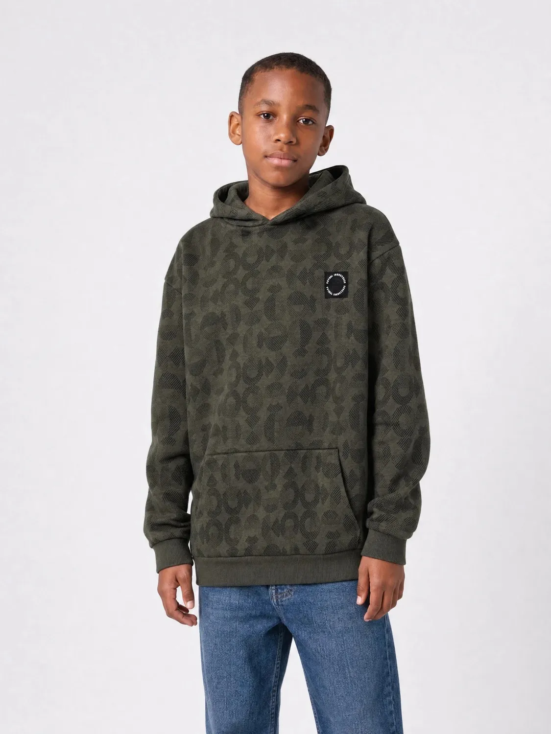 Petrol Industries Forgeplace hoodie Beluga med print drenge