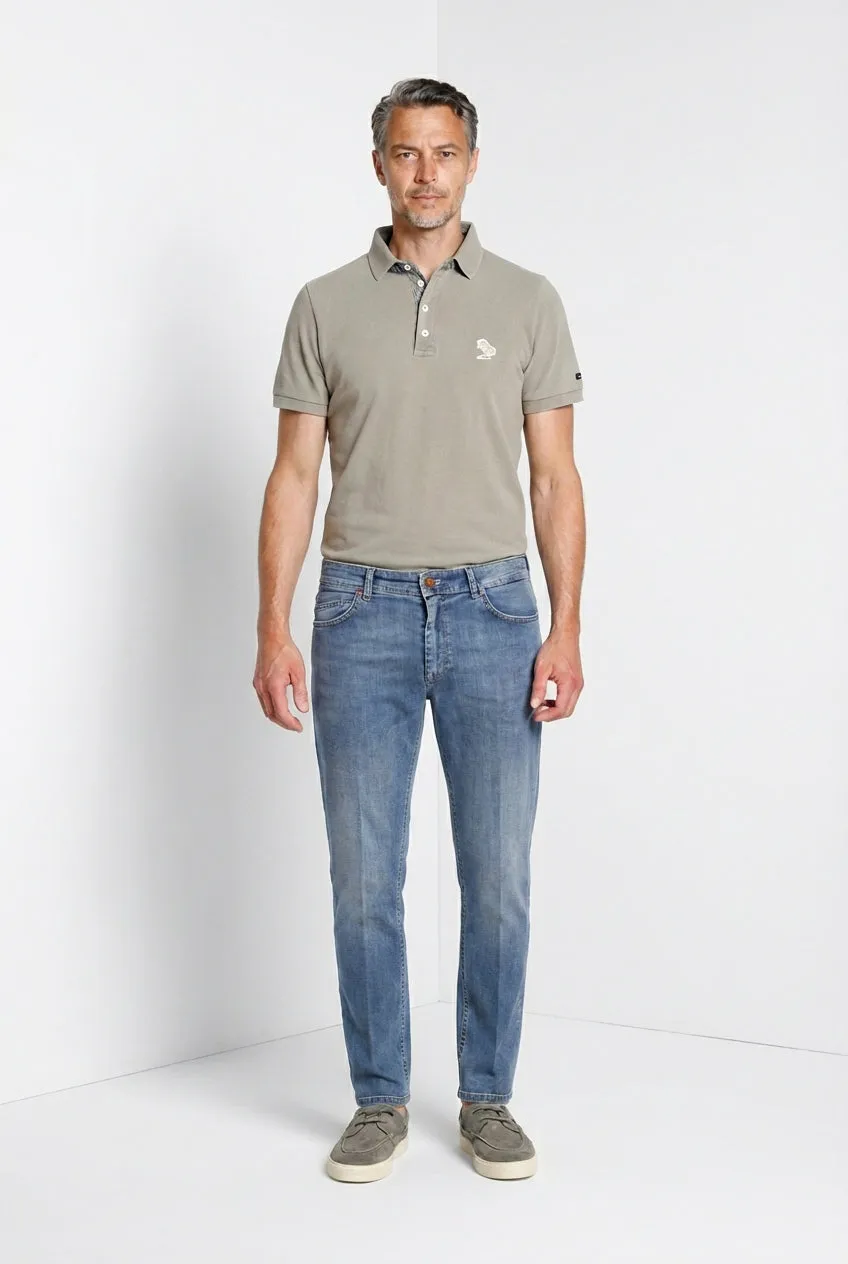 Mason's Leopardi poloskjorte sand piqué bomuld