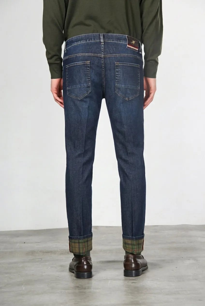 Mason's Harris jeans slim blå Prince of Wales