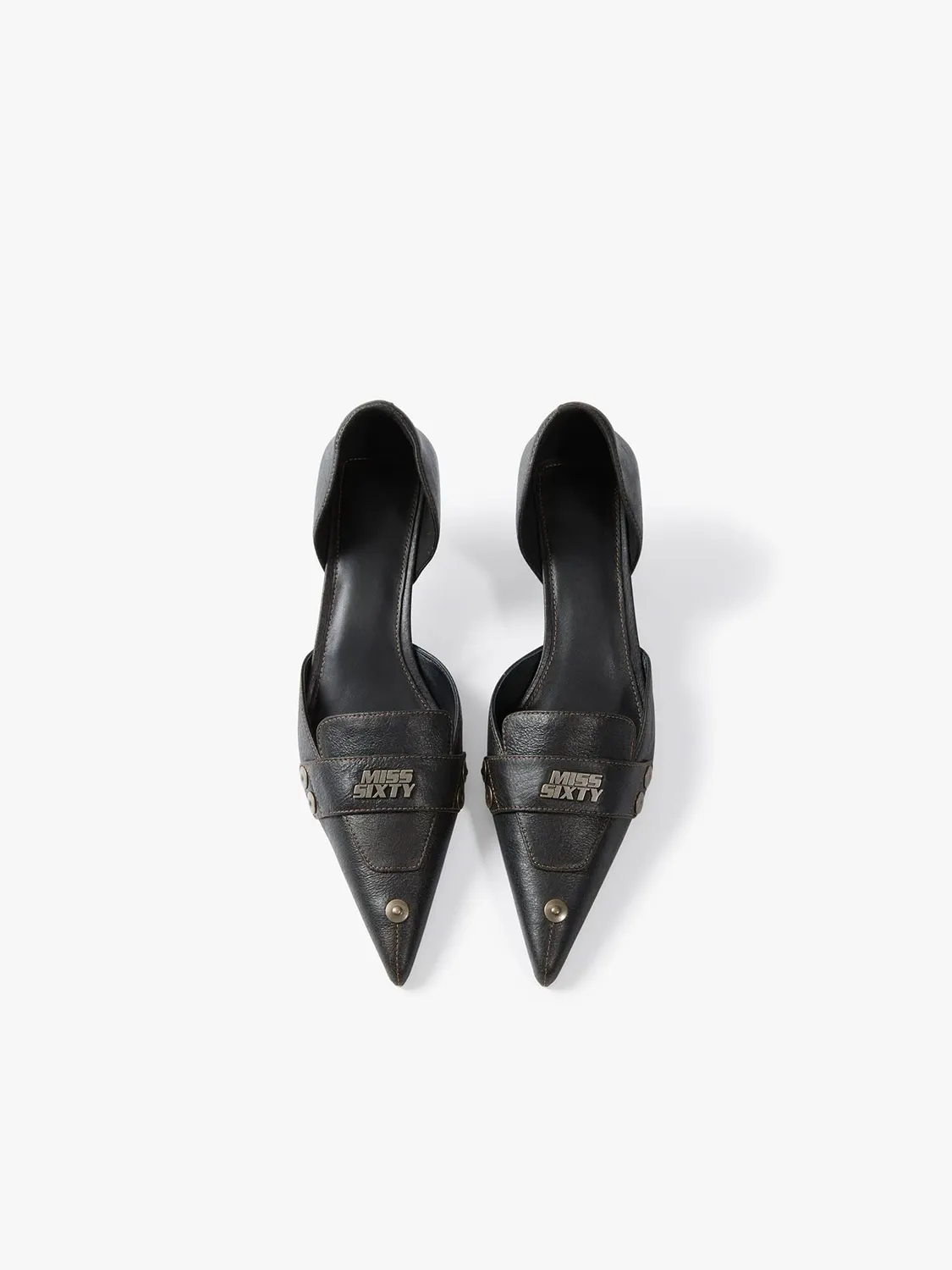 Miss Sixty KNWLS Logo stiletter sort spids tå