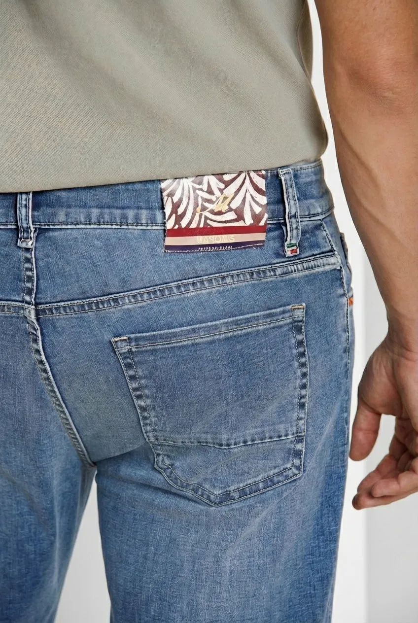 Mason's Harris Regular jeans navy bladprint herre