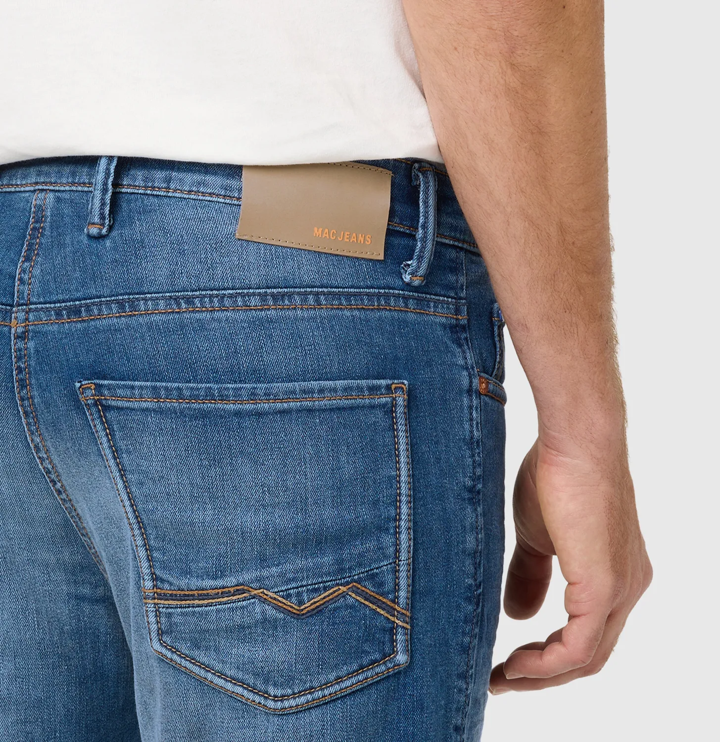 MAC Arne Pipe 0524 jeans mellemblå hemp denim