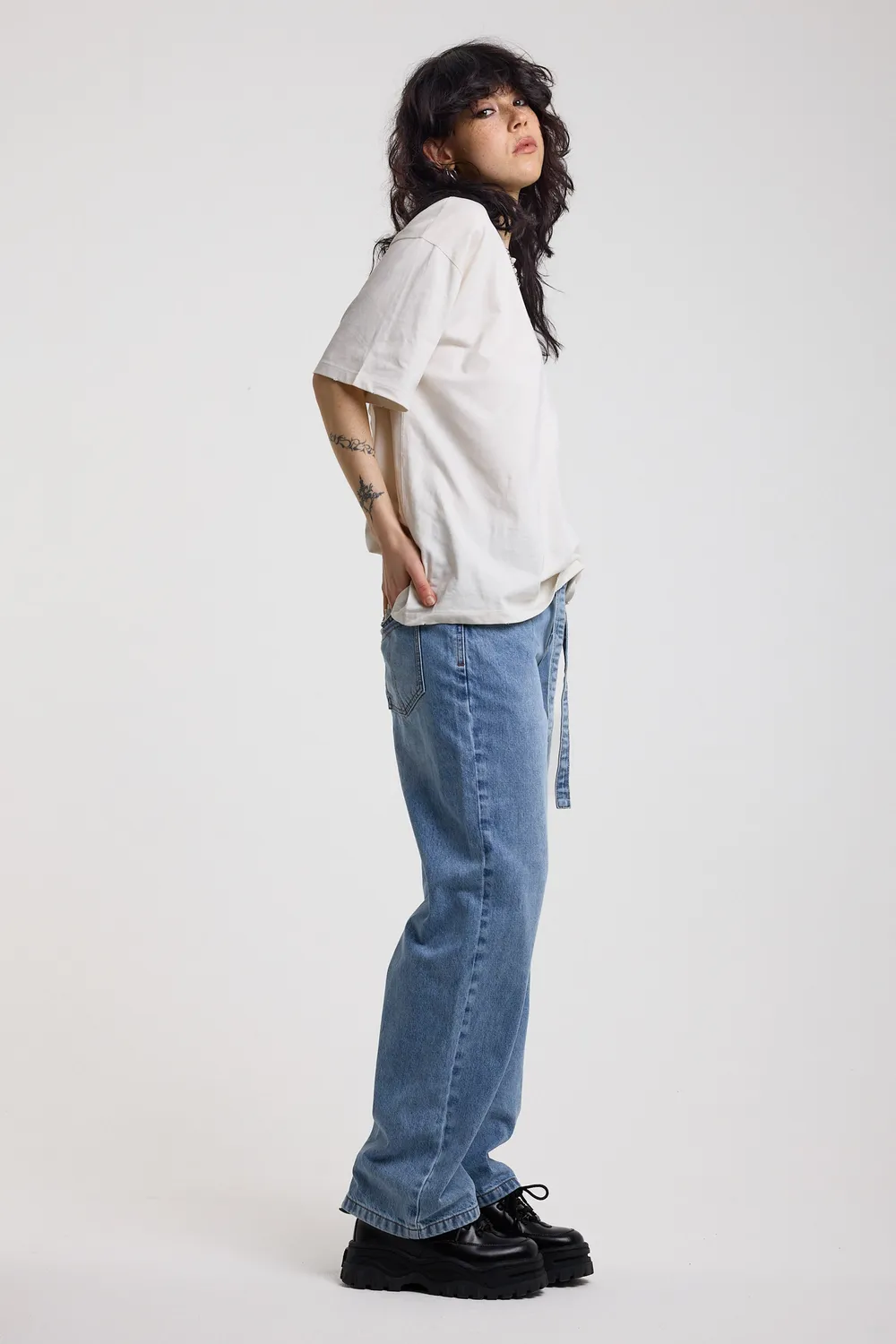 The Ragged Priest Chore Low Rise boyfriend jeans str. 28 blå