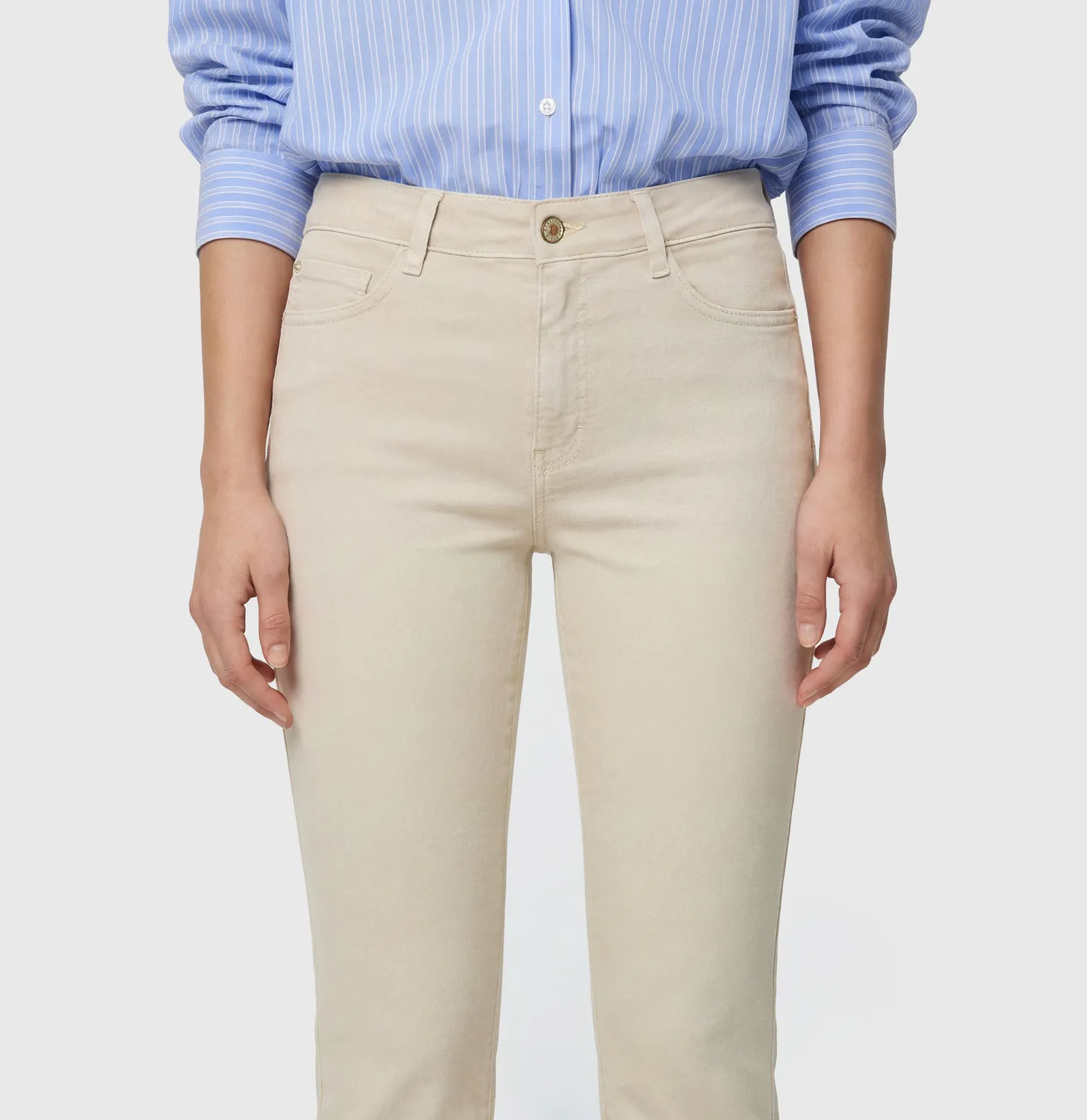 MAC Dream 5403-00-0351 cropped jeans beige straight fit