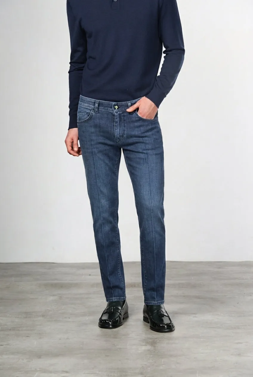 Mason's Harris 5-pocket jeans blå camouflage slim