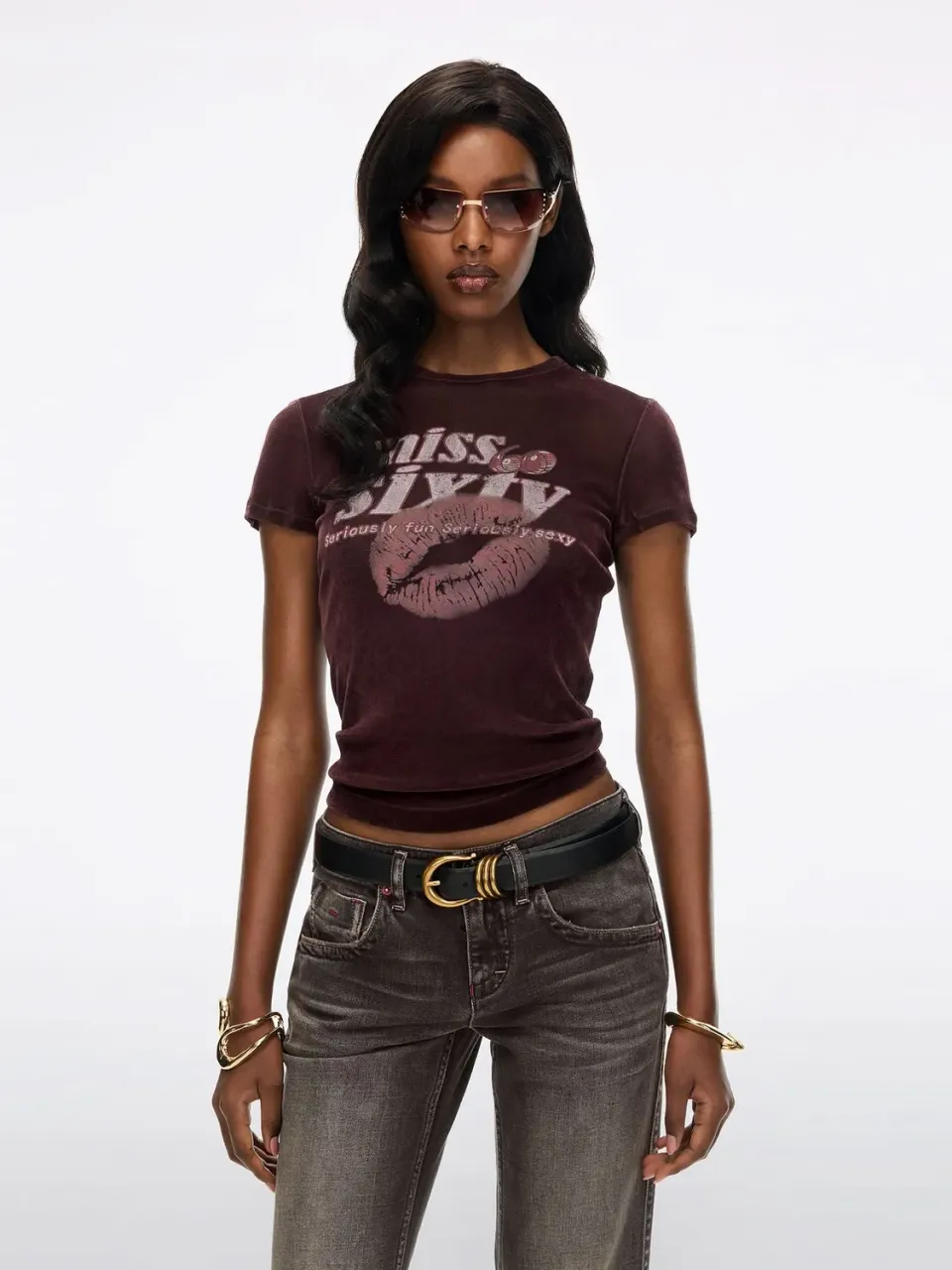Miss Sixty 6M3SJ3410A t-shirt rød læbeprint