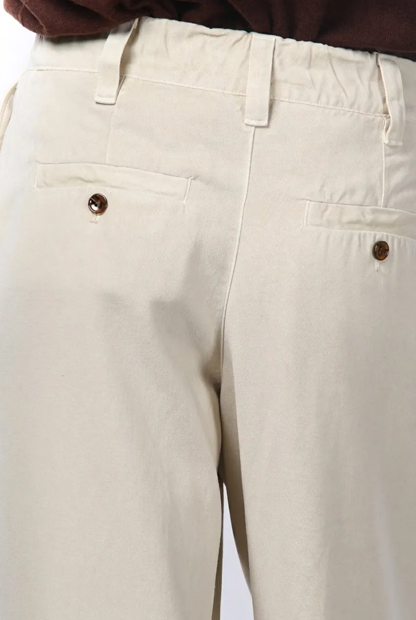 Mason's New York Wide Elax chinobukser creme wide leg