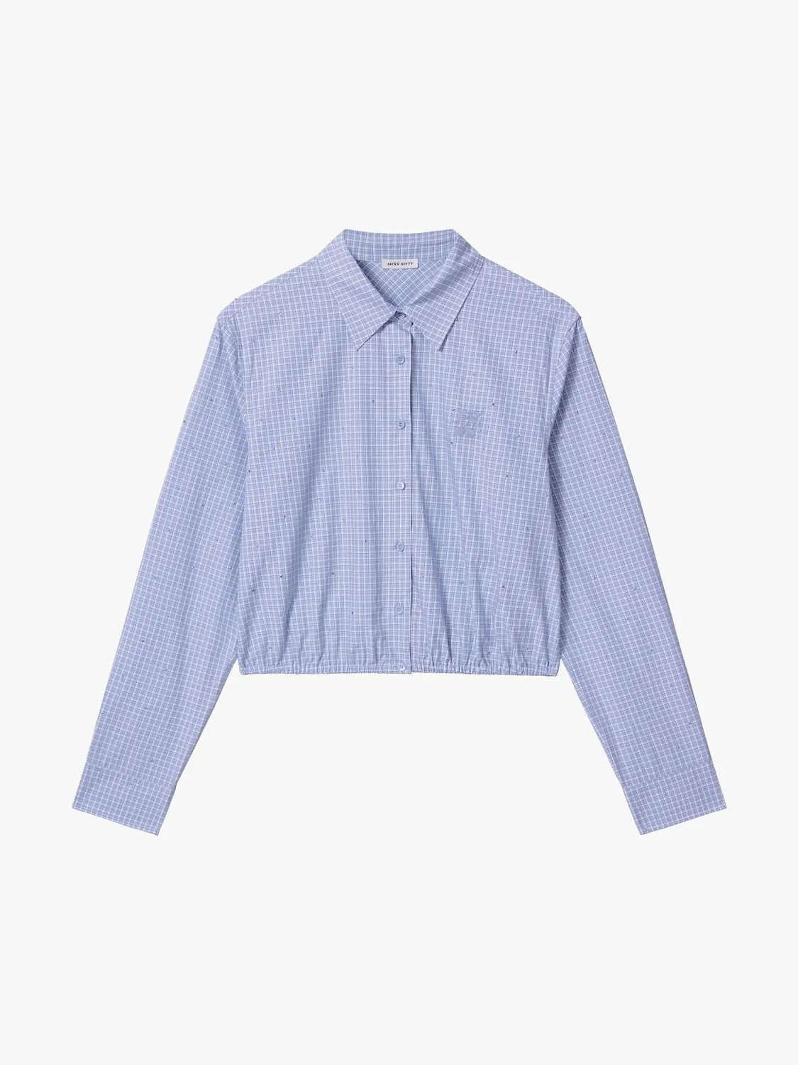 Miss Sixty Rhinestone Plaid Shirt skjorte blå