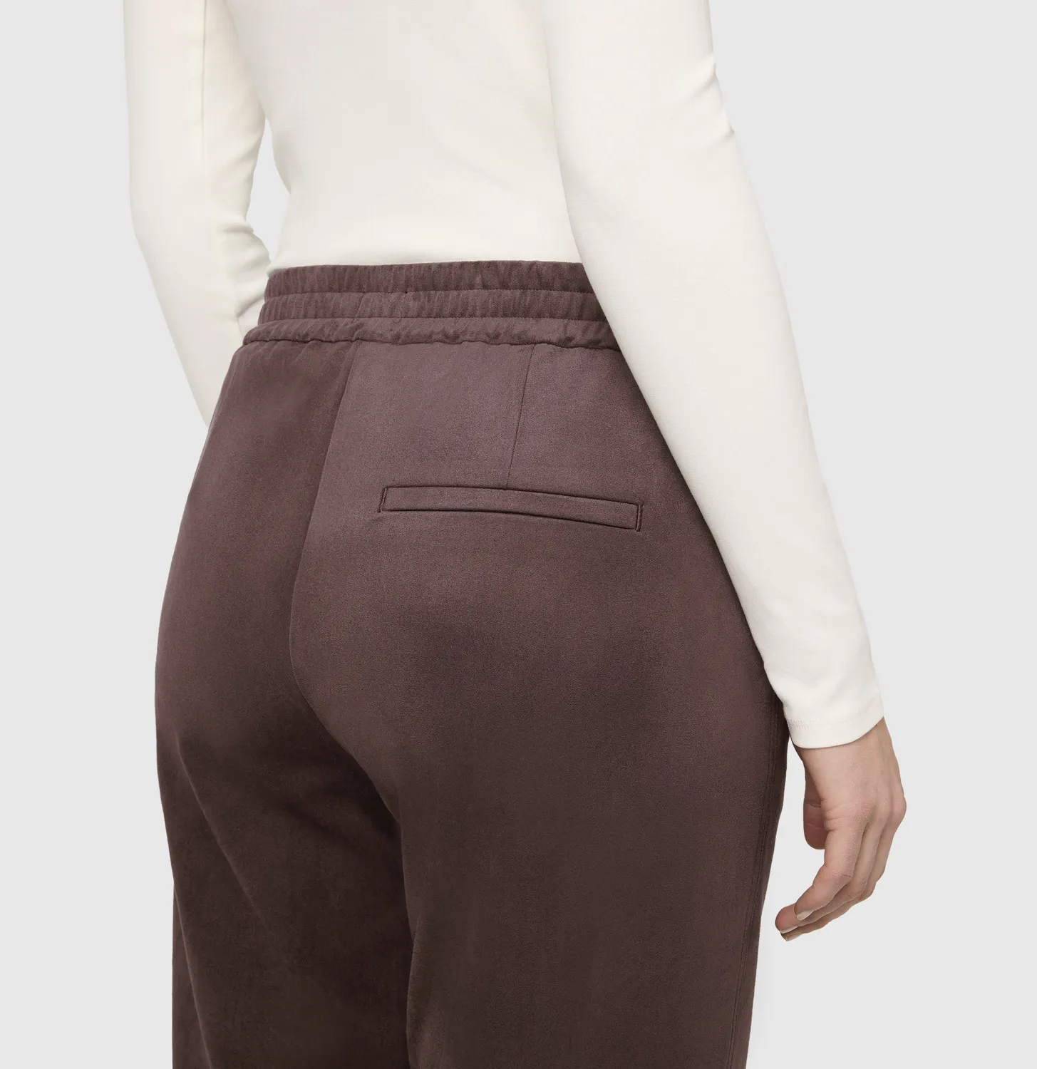 MAC Chiara bukser brun velour wide fit
