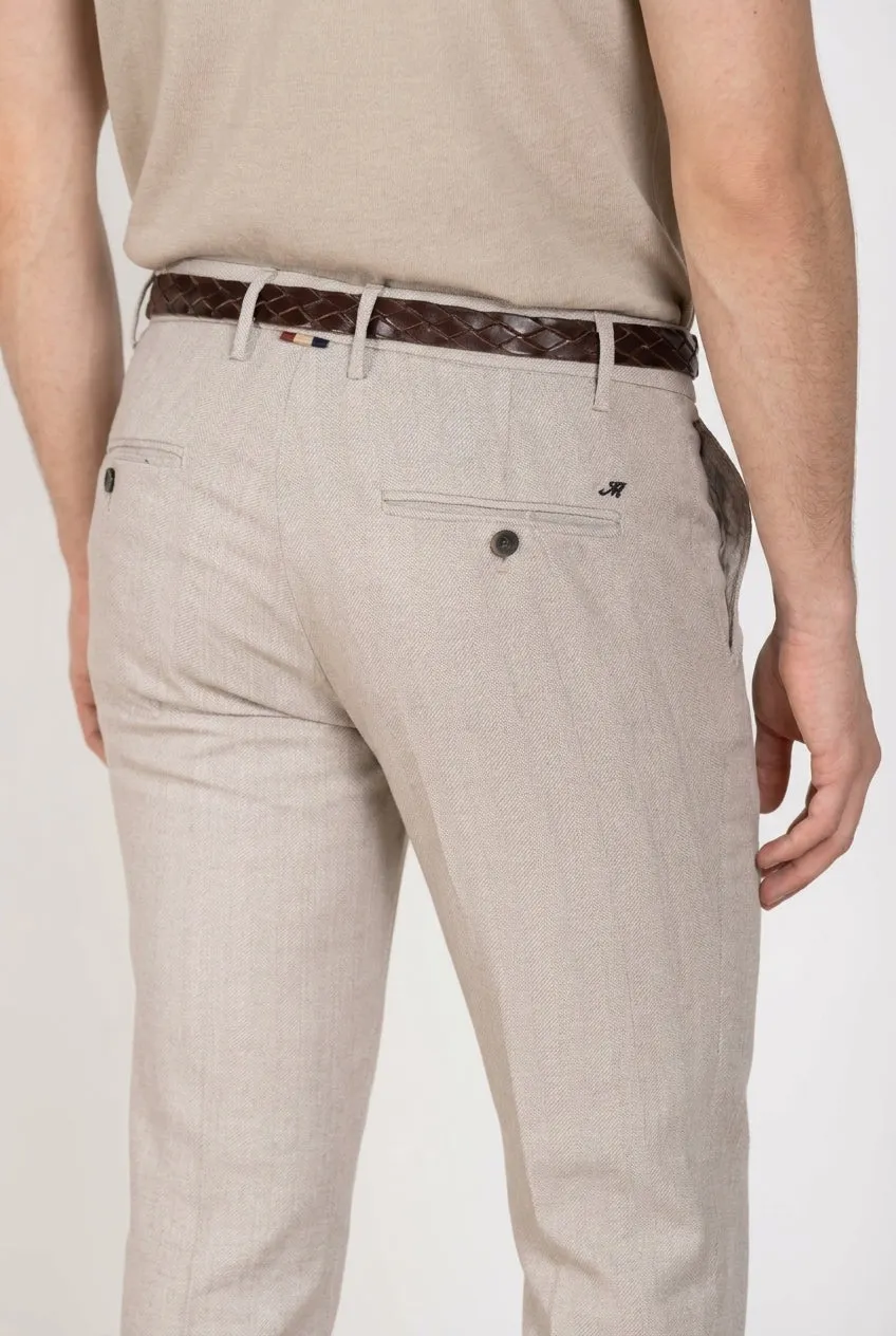 Mason's Milano chino bukser lys beige sildebens extra slim