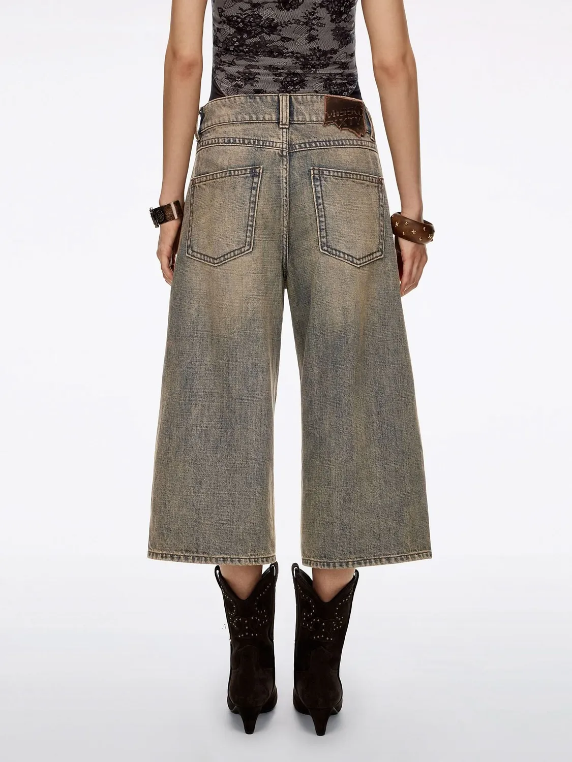 Miss Sixty Denim shorts blå knælange slidte