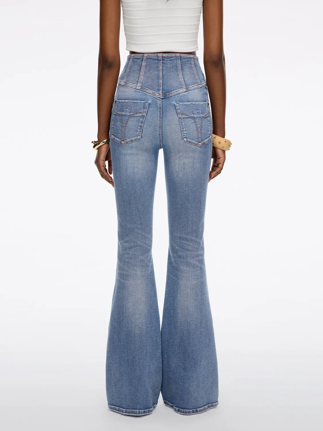 Miss Sixty Glenda Plus 5 flare jeans mellemblå