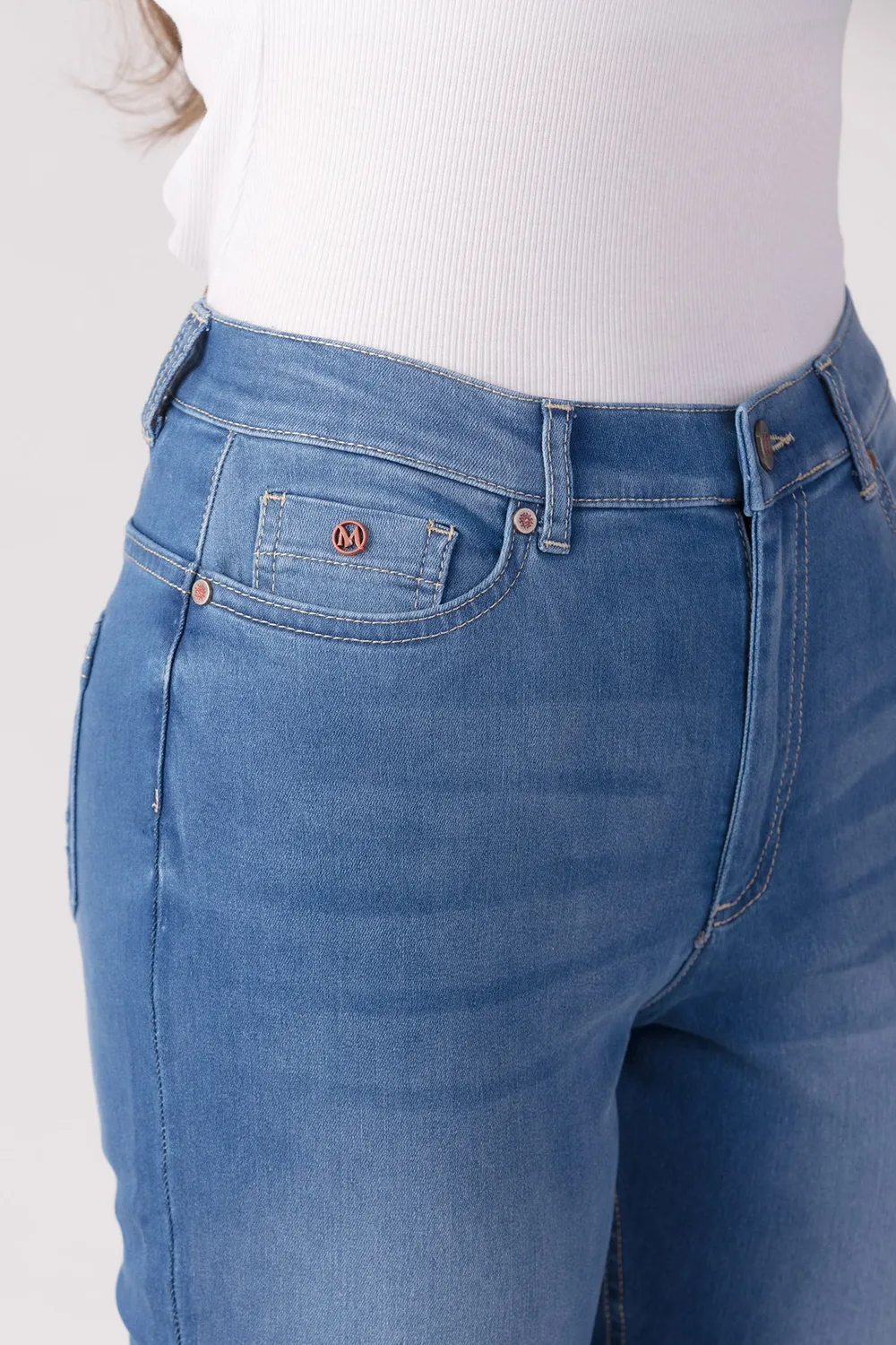 Merrytime 15651-432-21 Super Slim ankel jeans lys denim