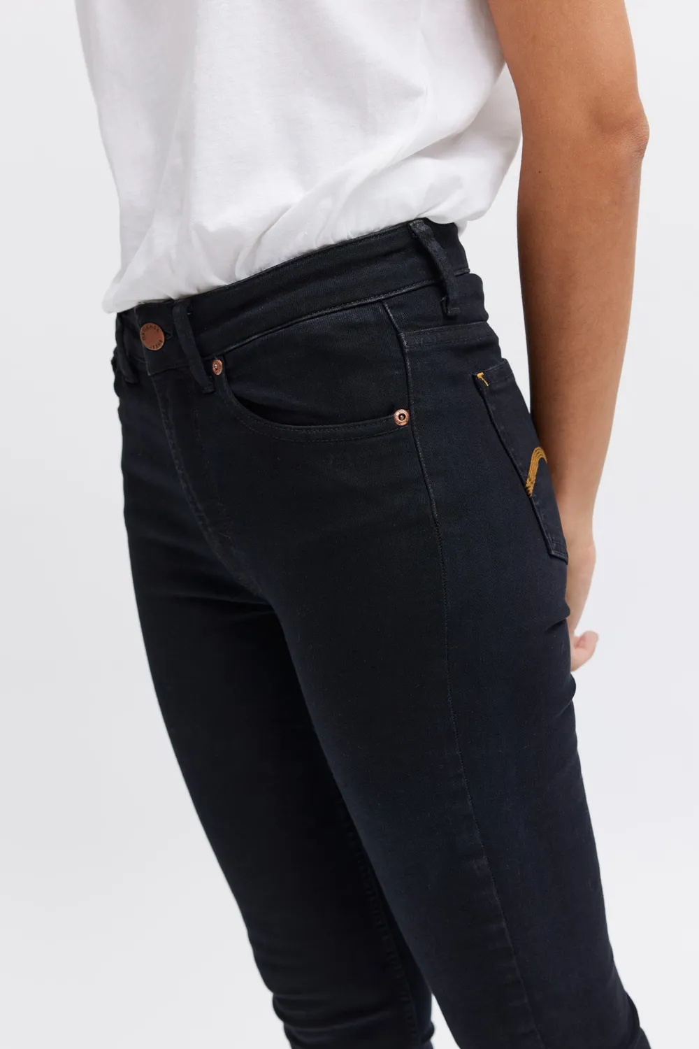 Organsk Breeze Black Goldie sorte slim jeans stretch