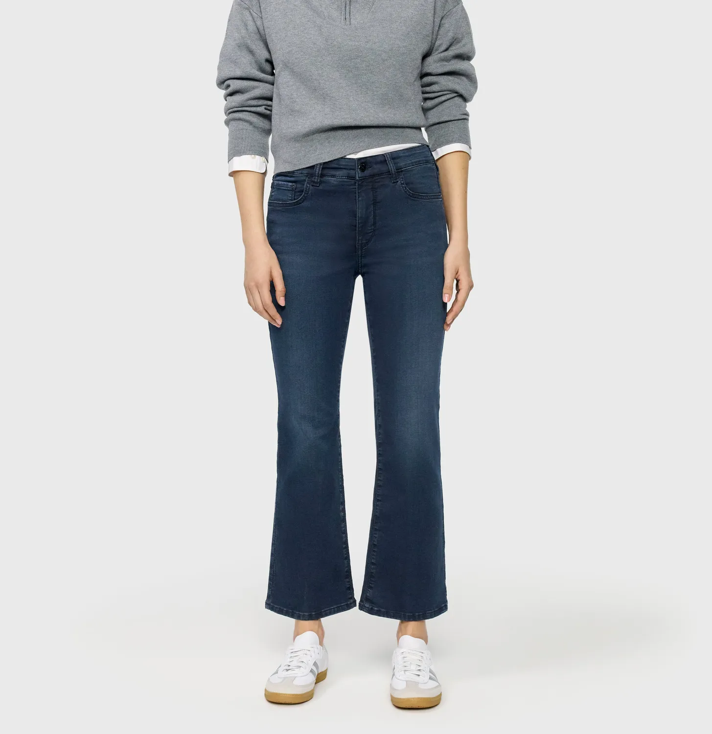 MAC Dream Kick 5423 flare jeans mørkeblå cropped