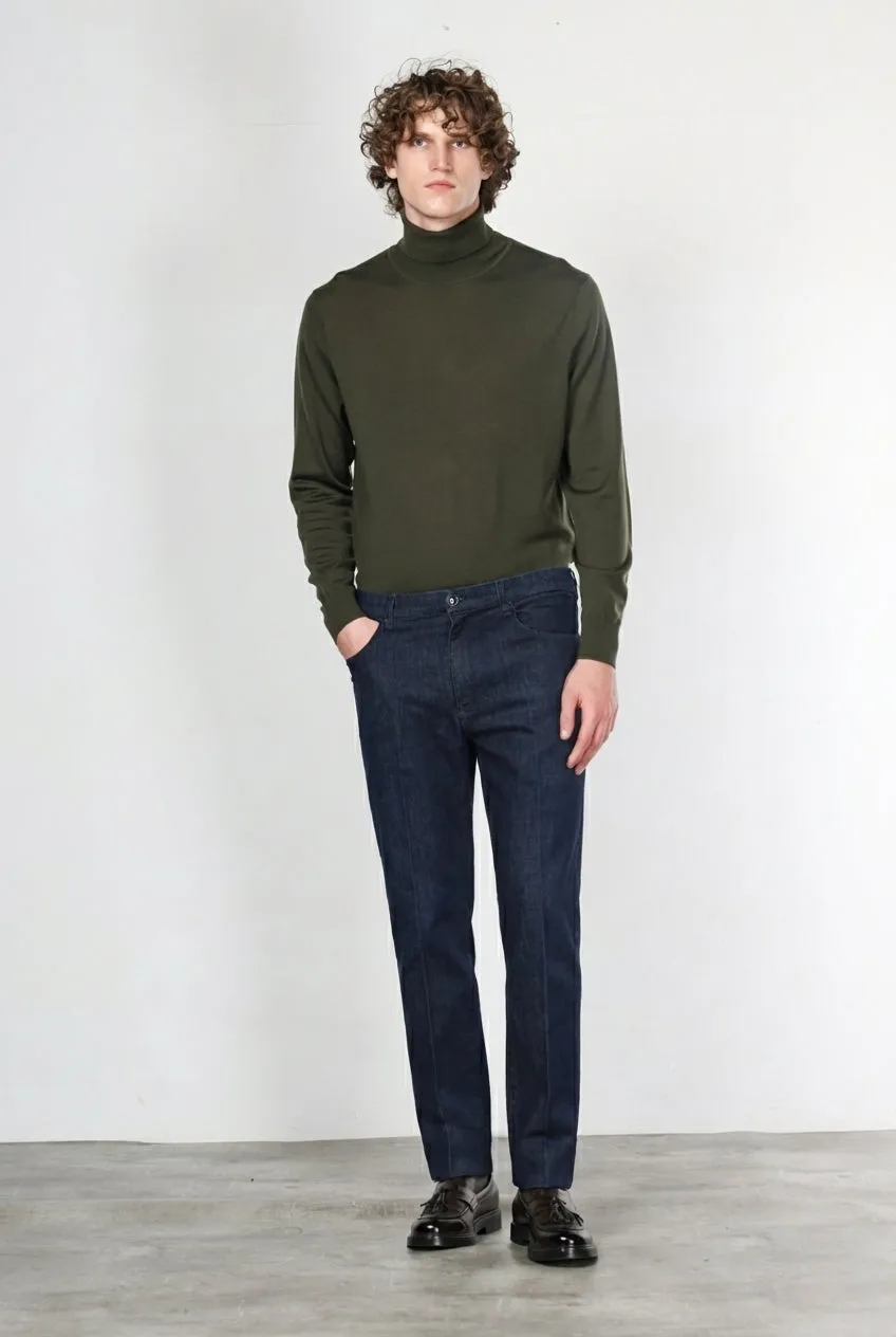 Mason's Harris 5-pocket navy carrot denim