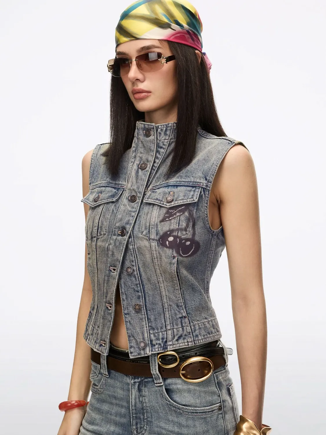 Miss Sixty 6M2WJ45700F89 denimvest blå kirsebær