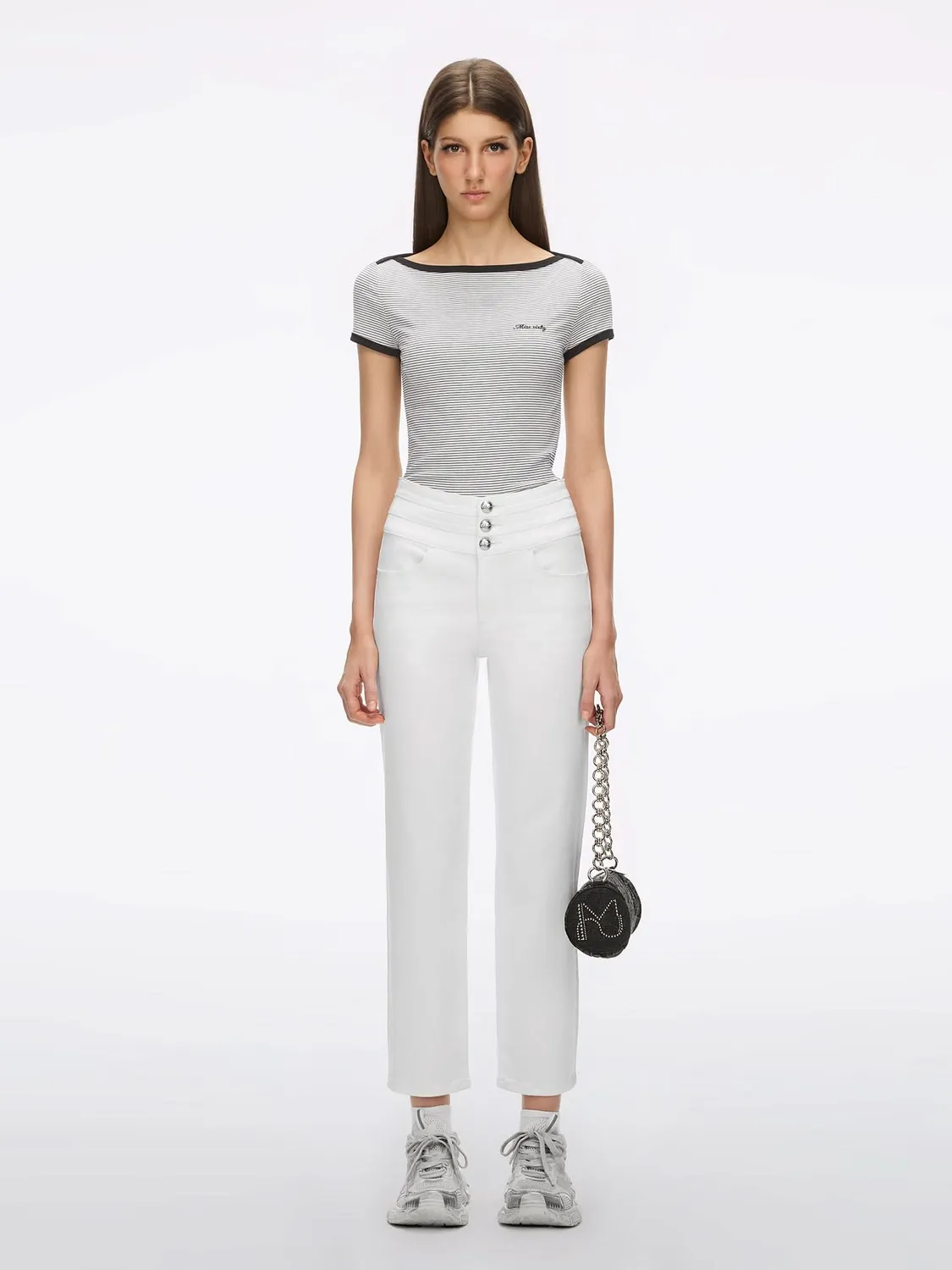 Miss Sixty Straight-Leg jeans hvide høj talje 30