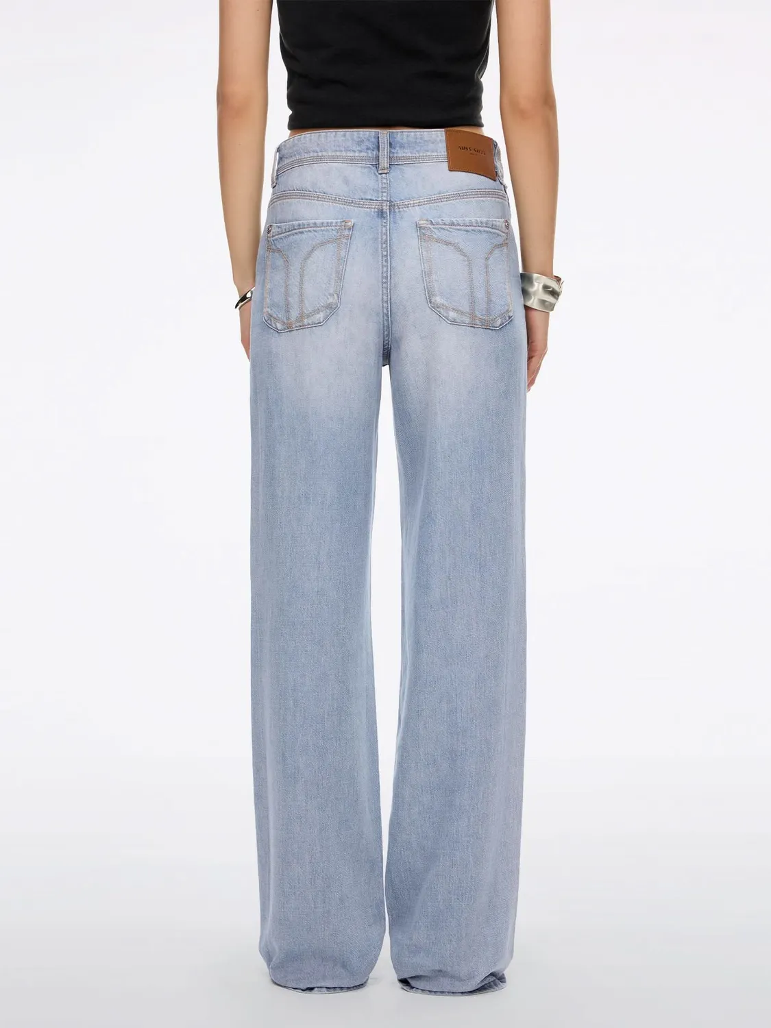 Miss Sixty Anni jeans mellemblå straight hør