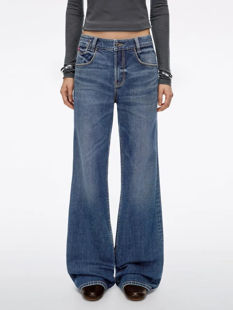 Miss Sixty Montana flare jeans mørkeblå – stretch mellemtalje