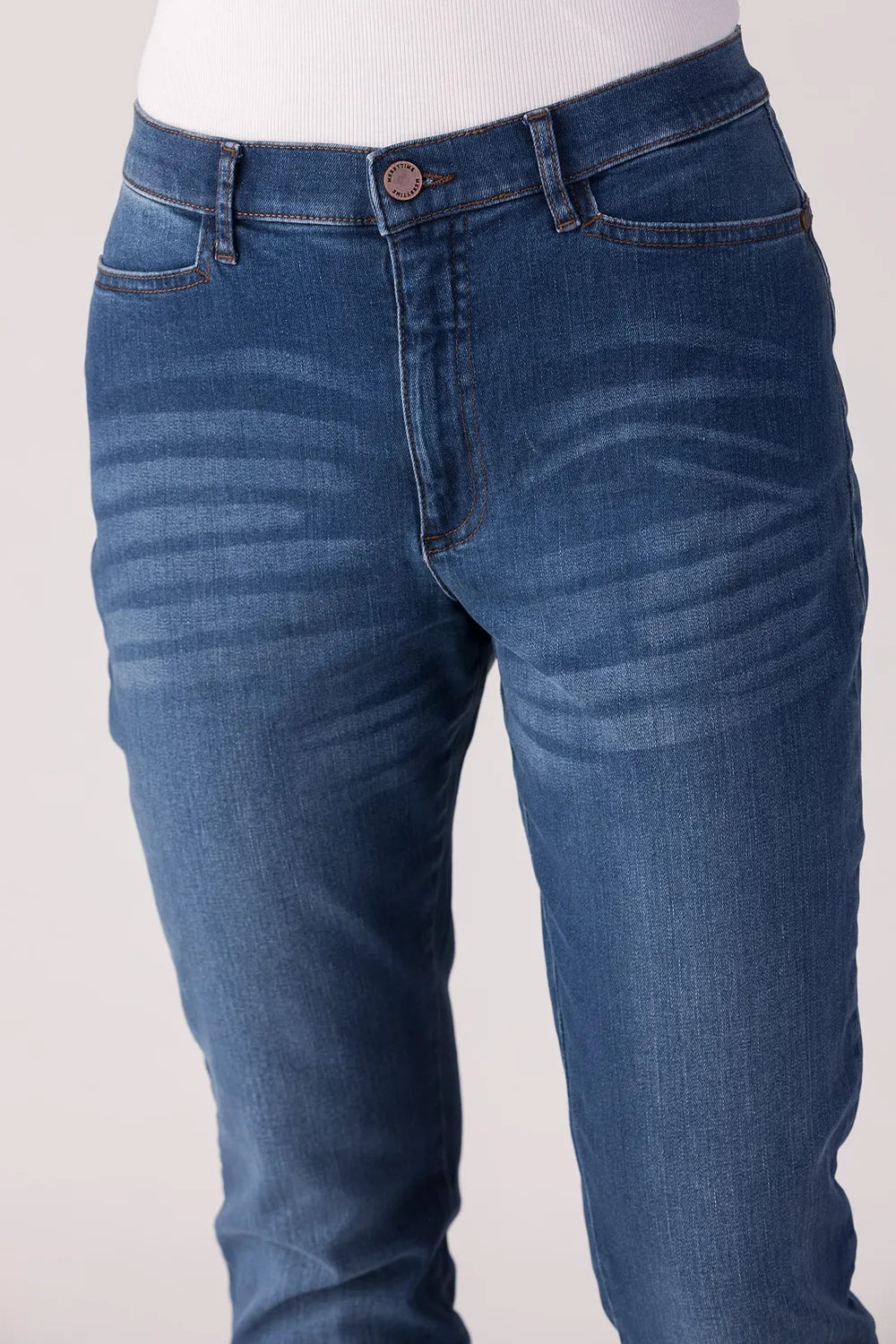 Merrytime Maria Regular jeans lys denim med slid