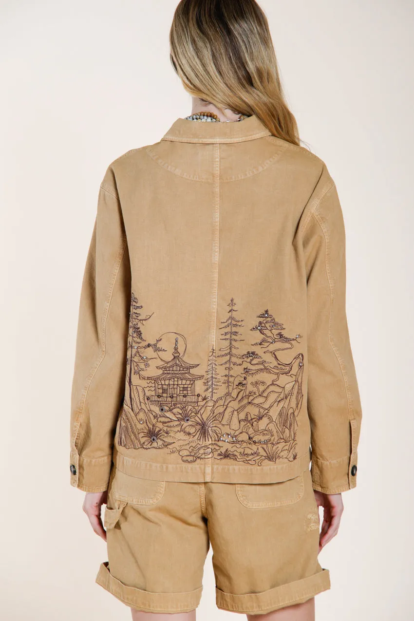 Mason's Irma Pockets jakke mørkebeige panama