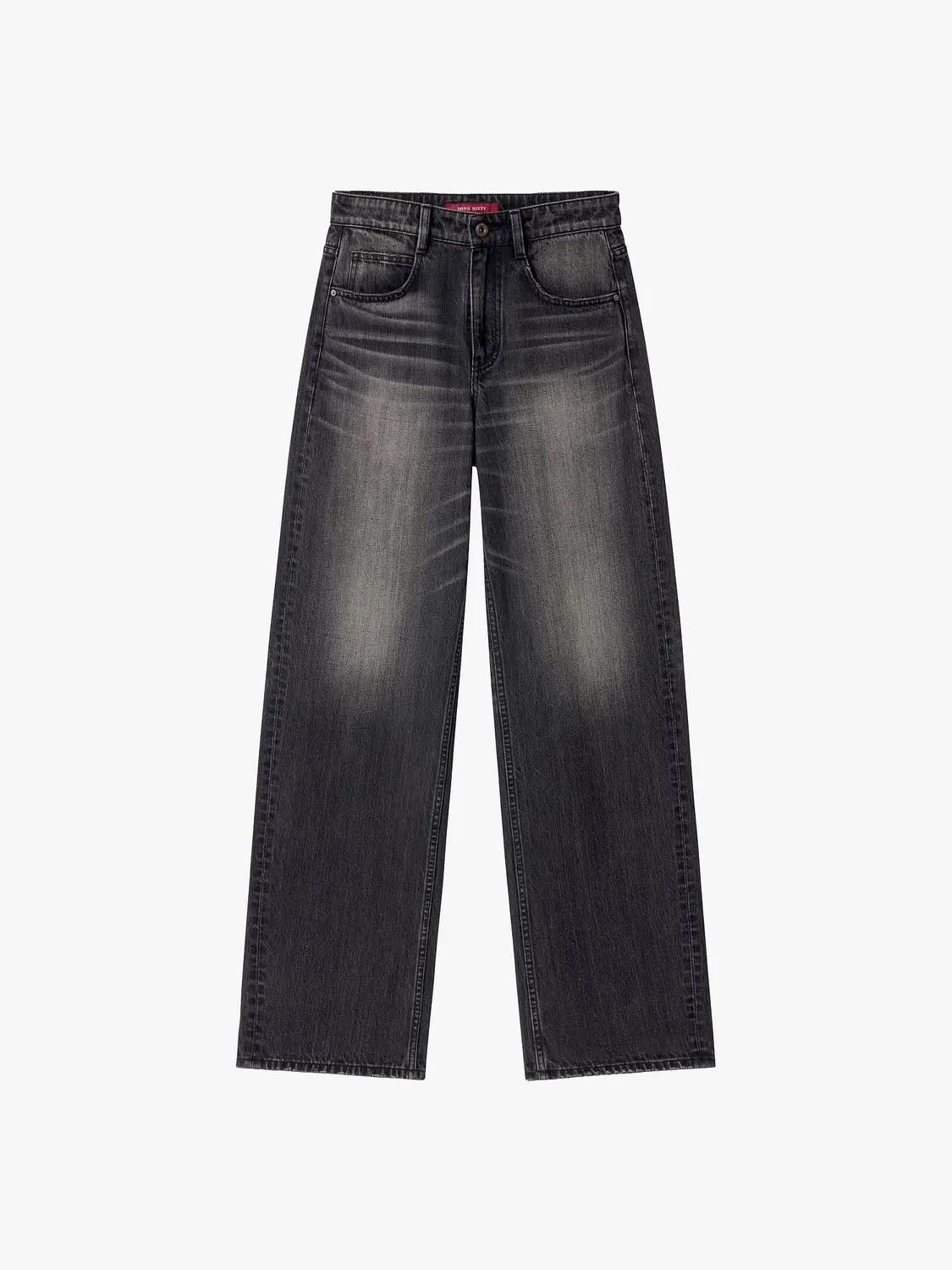 Miss Sixty Distressed Wide-Leg Jeans jeans Black Fog rigid