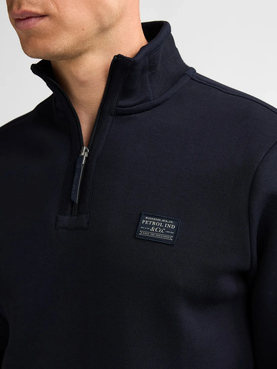Petrol Industries Steelcore sweater med kort lynlås