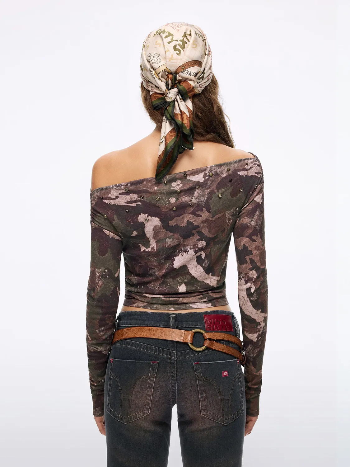 Miss Sixty 6M3SJ11900Z02 langærmet bluse camo nitter