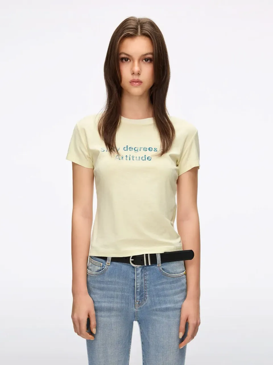 Miss Sixty print t-shirt smørgul slim fit
