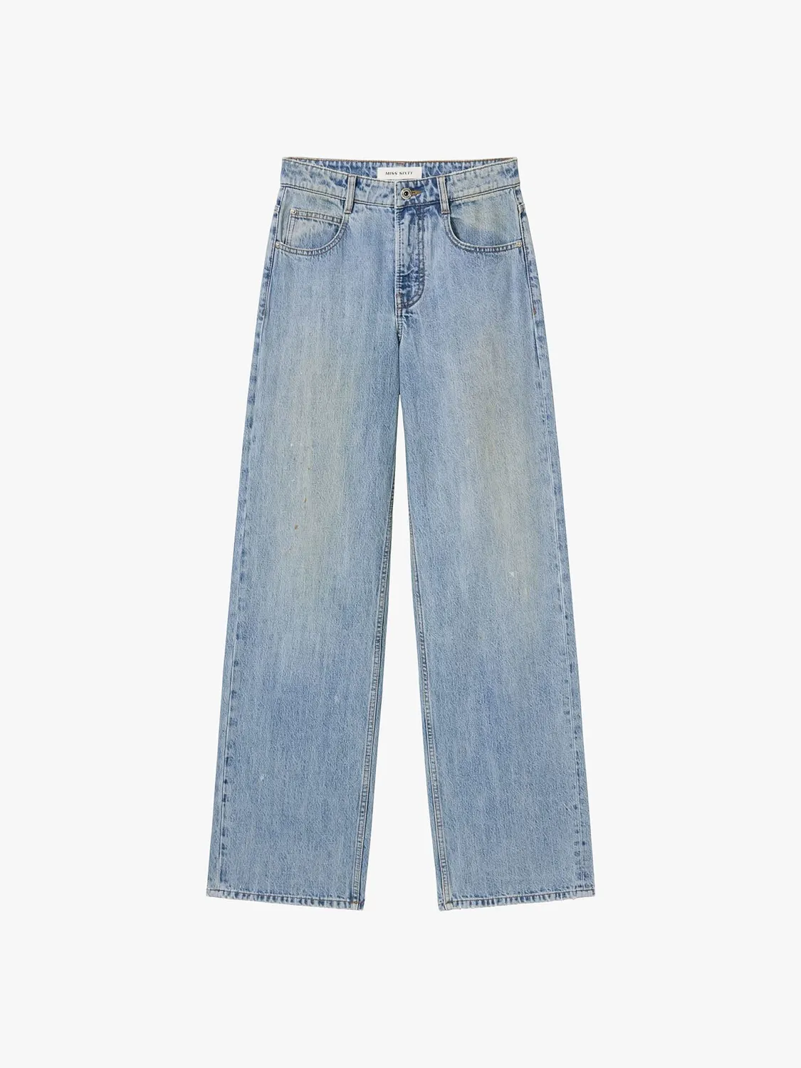Miss Sixty straight jeans middle blue perlebroderi
