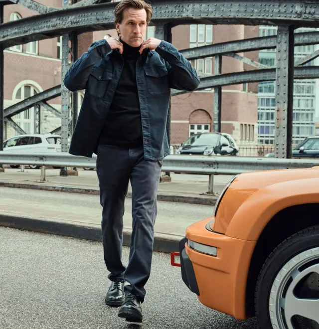 MAC Overshirt 0201 denimskjorte mørkeblå stretch