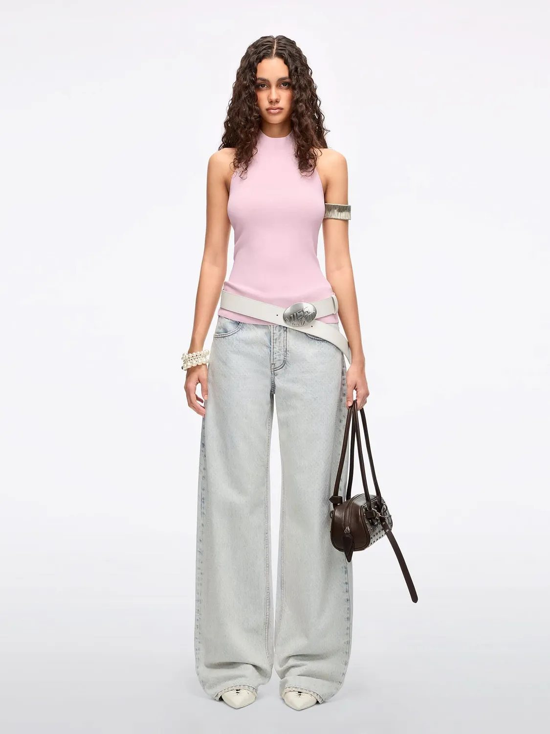 Miss Sixty Barrel jeans light blue rhinsten carrot-leg