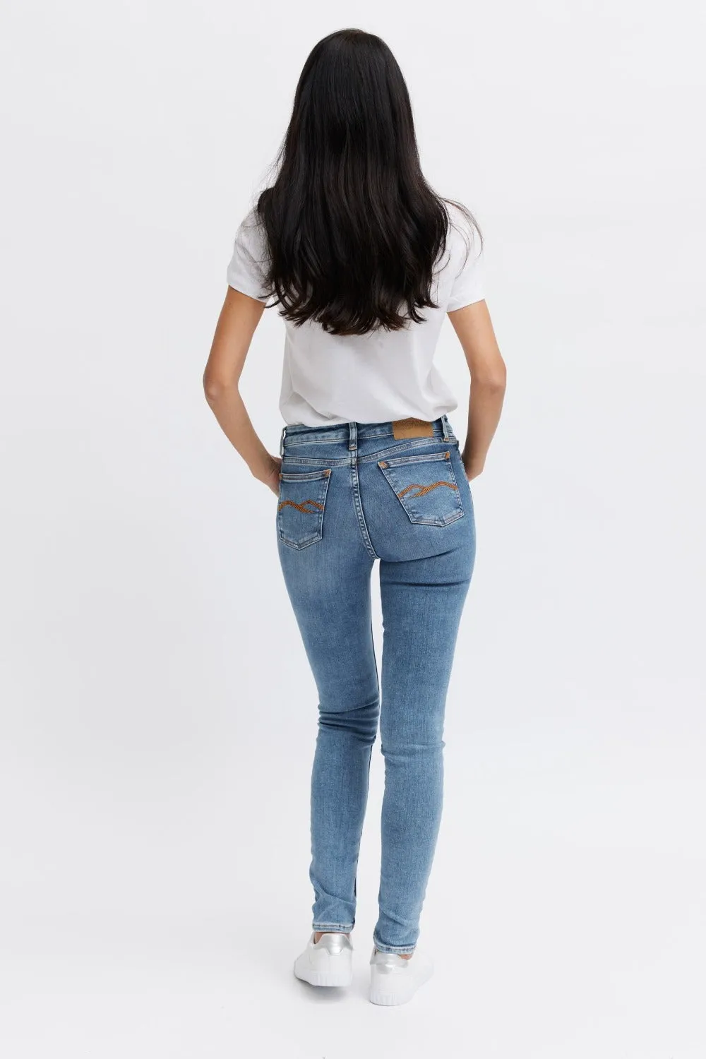 Organsk Breeze Sinless Grace jeans lyseblå slim høj talje