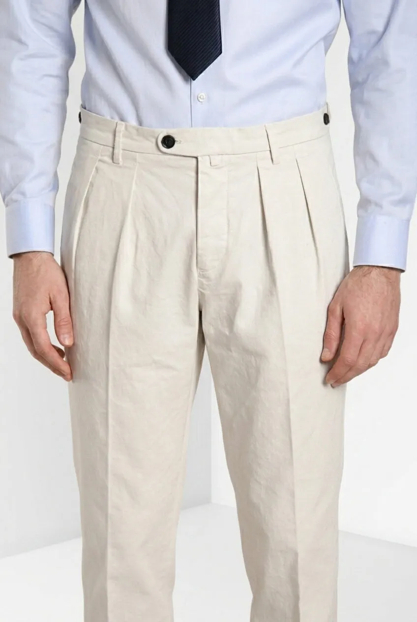 Mason's Don Johnson 2 Pinces chinos hvid carrot fit