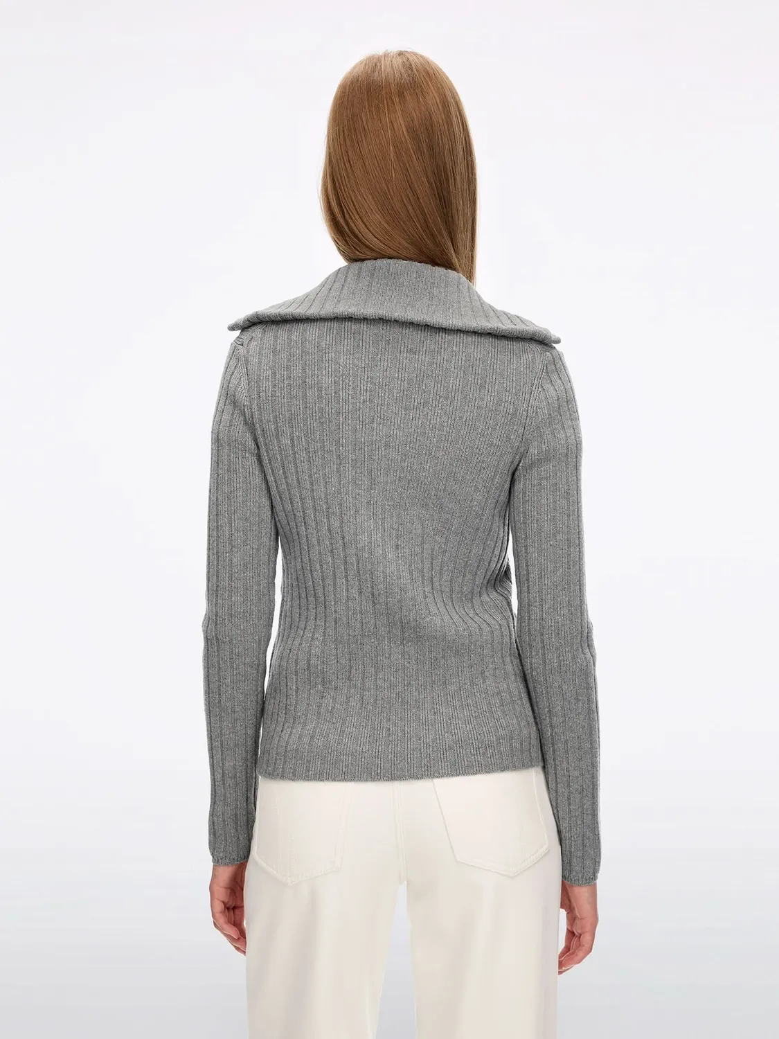 Miss Sixty Knit Cardigan heather grey uld lynlås