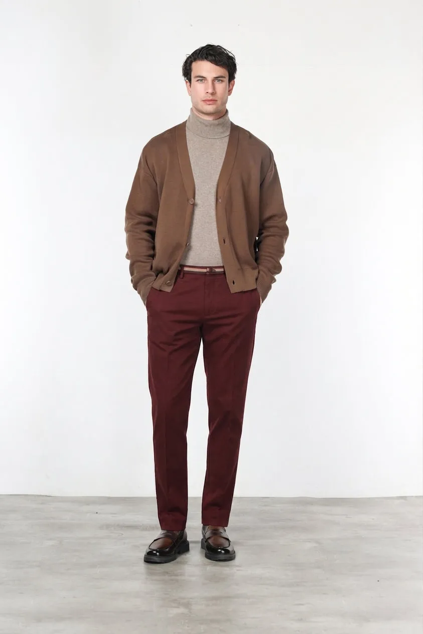 Mason's Torino Winter chinobukser slim – mørkerød