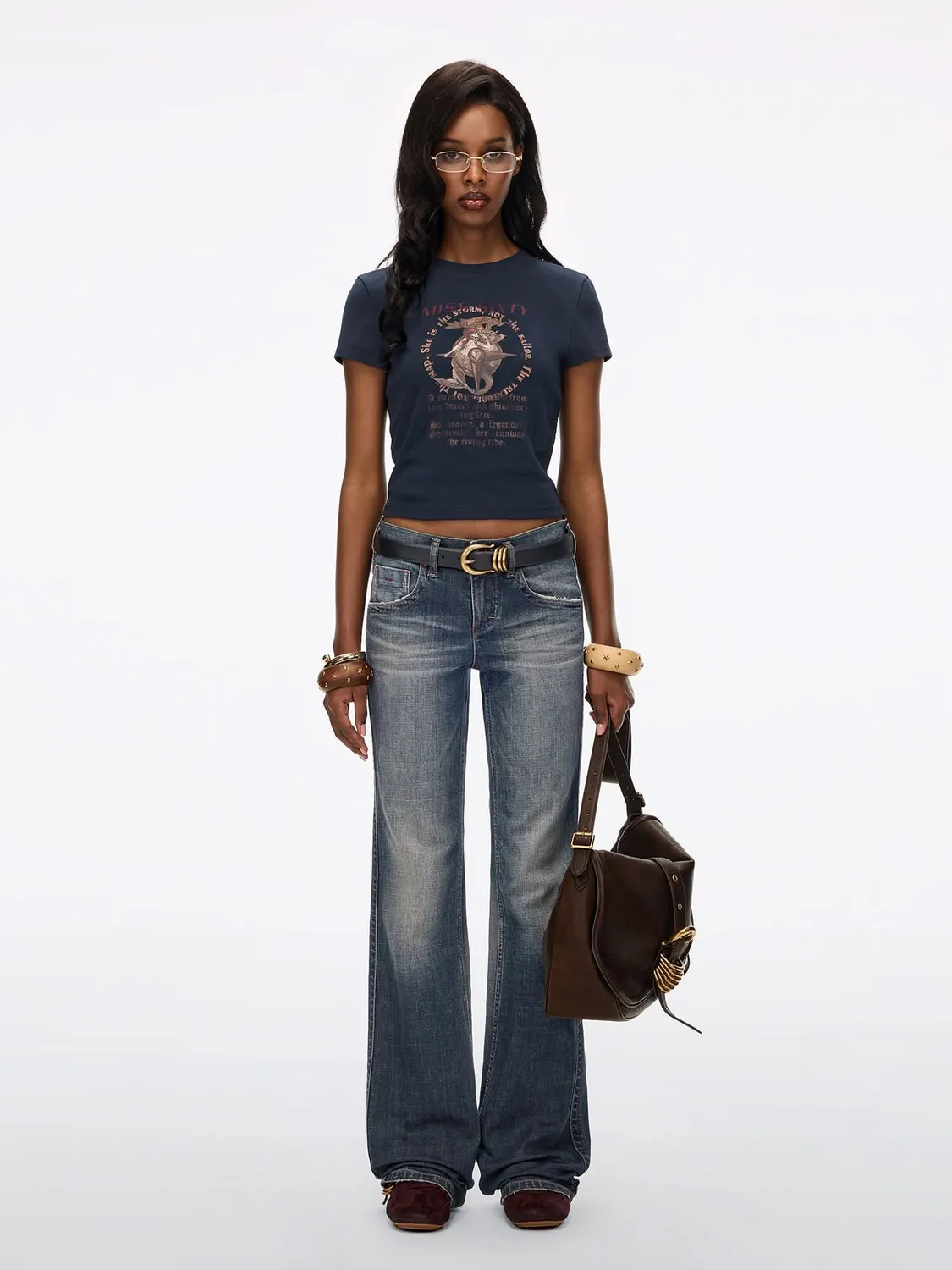 Miss Sixty Tommy flare jeans vintage blå stretch