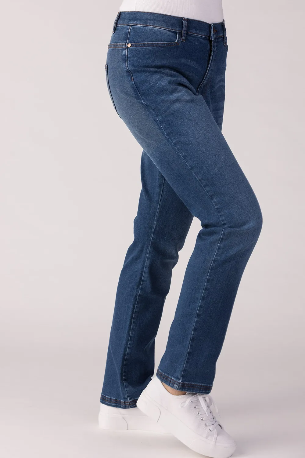 Merrytime Maria Regular jeans lys denim med slid