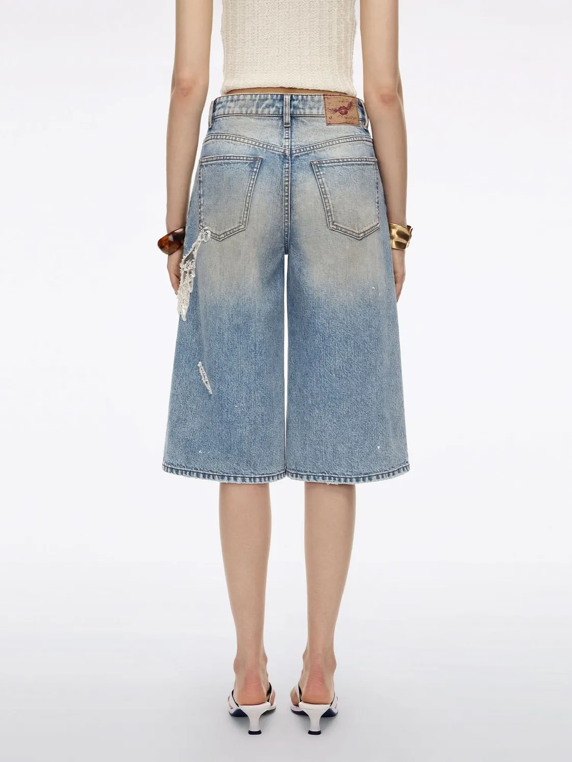 Miss Sixty denim shorts middle blue blonde