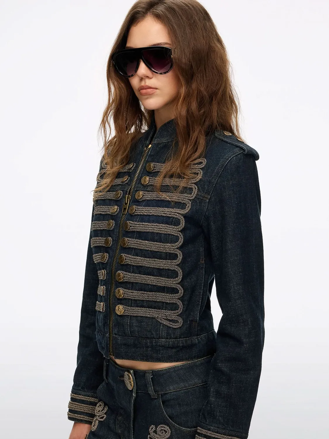 Miss Sixty Napoleon denimjakke denimblå cropped