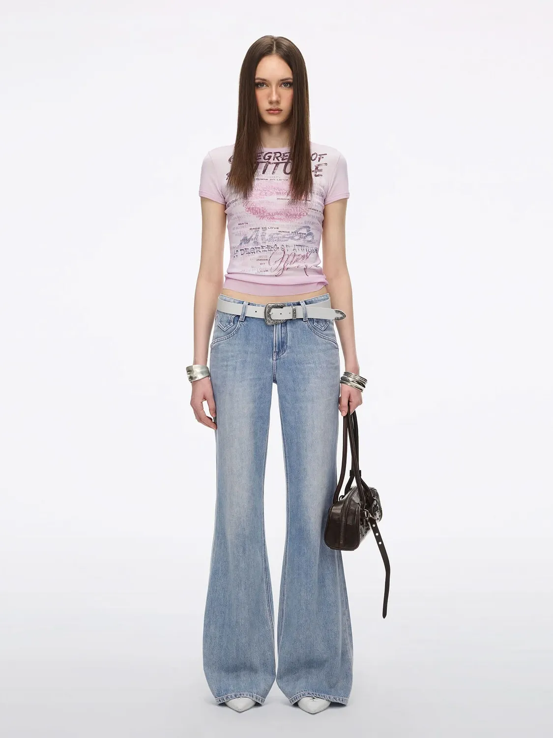 Miss Sixty Bella flare jeans middle blue høj stretch
