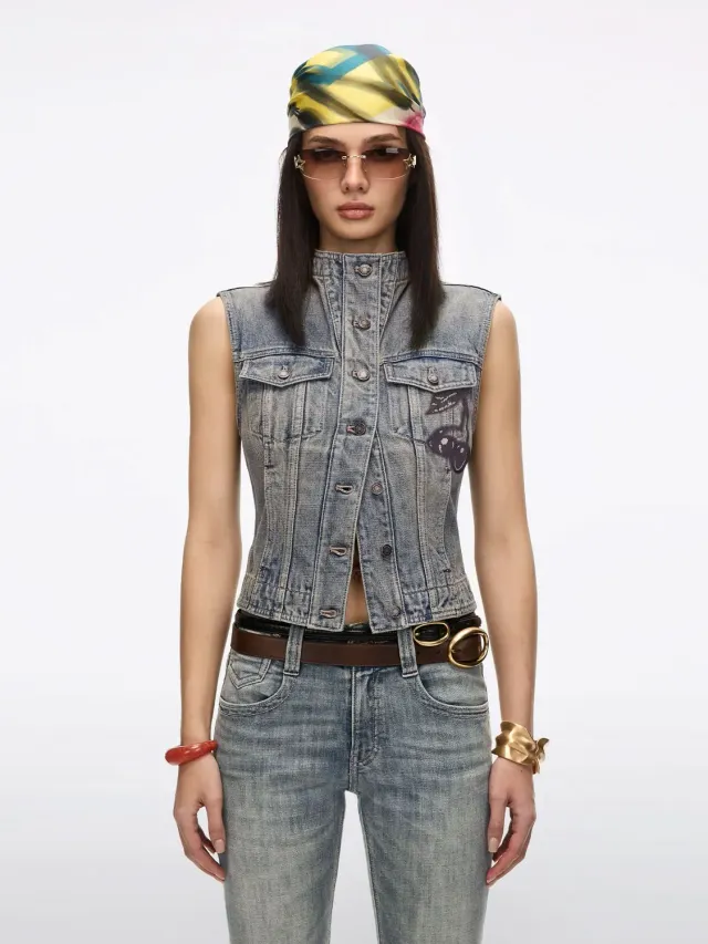 Miss Sixty 6M2WJ45700F89 denimvest blå kirsebær
