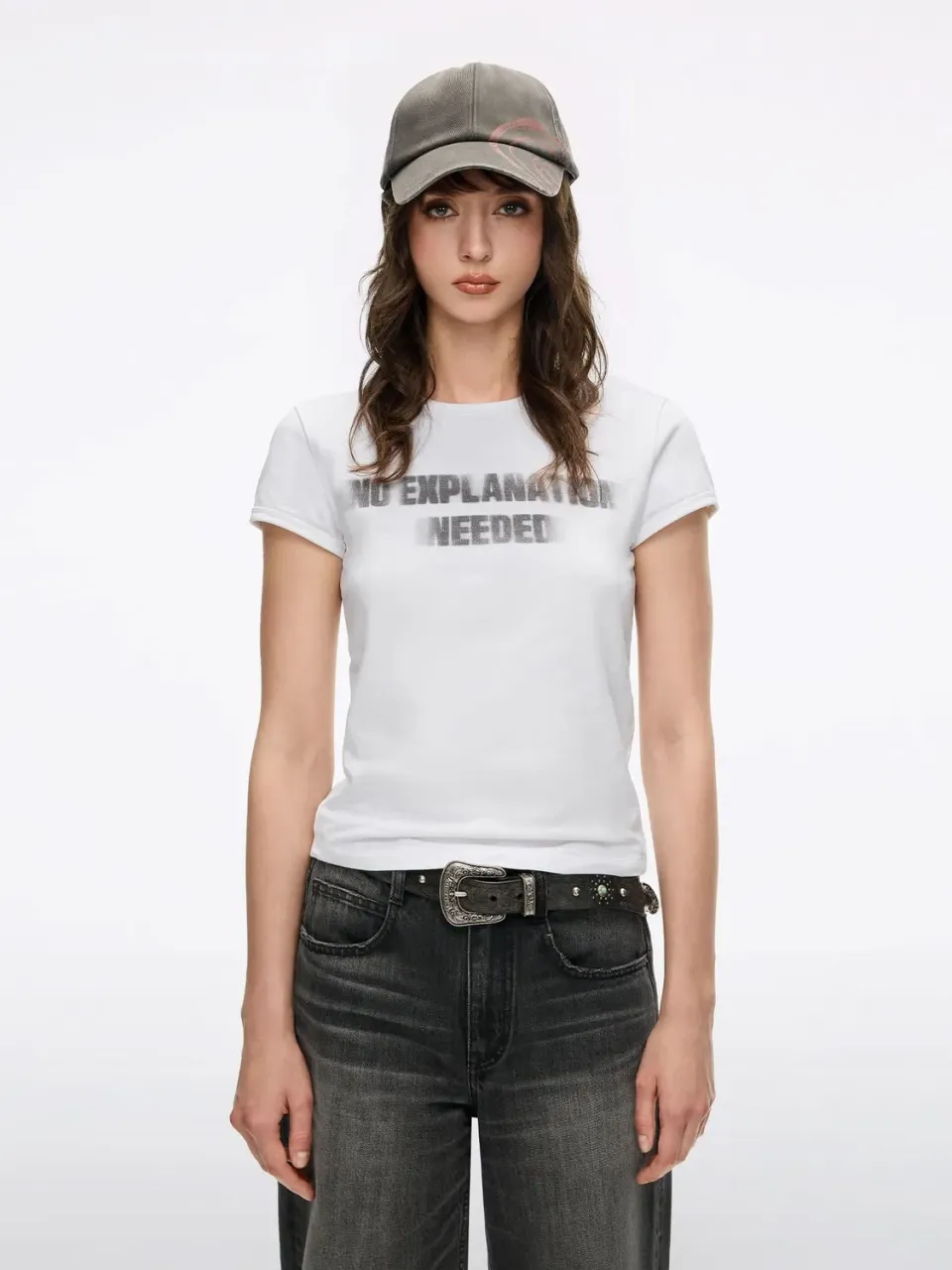 Miss Sixty Slogan Print T-shirt hvid relaxed