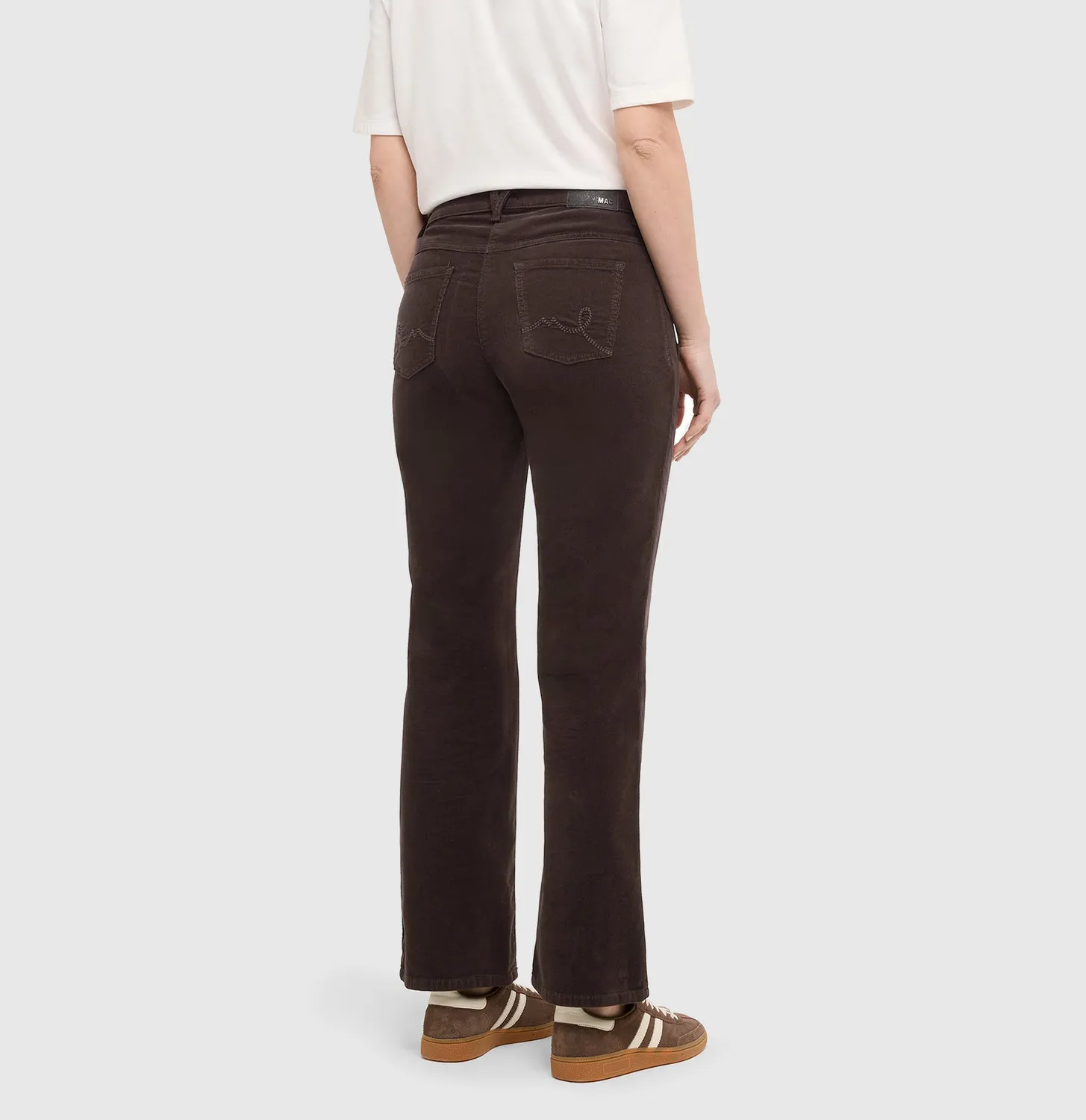 MAC Laura Pocket fløjlsbukser brun flare fit