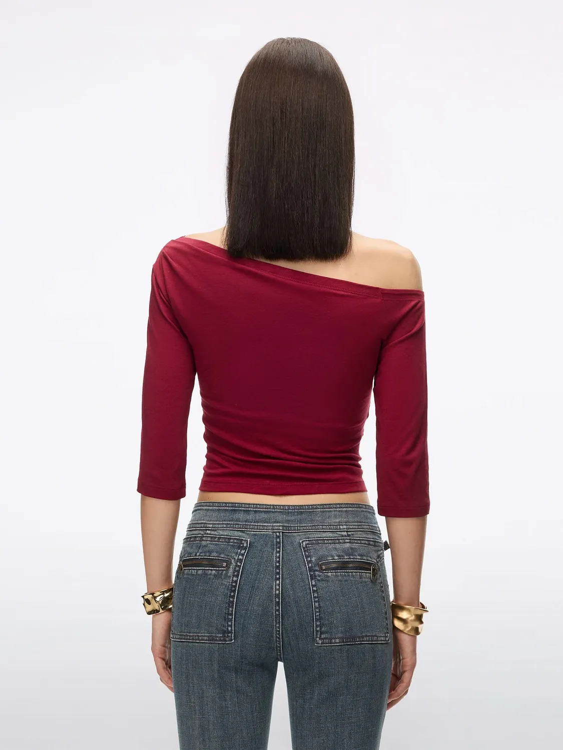 Miss Sixty asymmetrisk off-shoulder t-shirt bright red