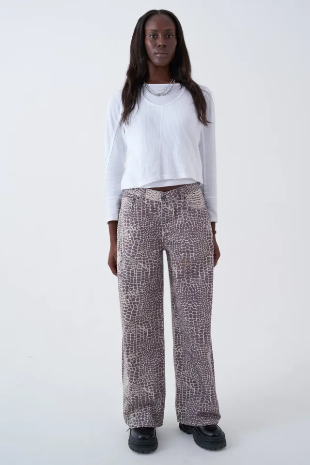 The Ragged Priest Bite Release jeans baggy croco