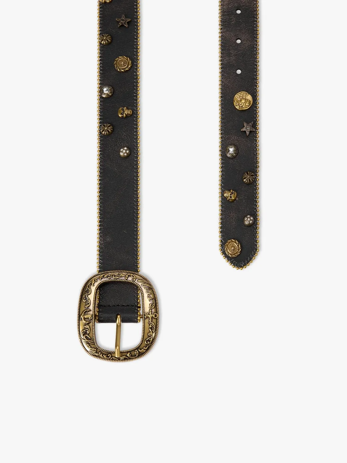 Miss Sixty Studded læderbælte sort