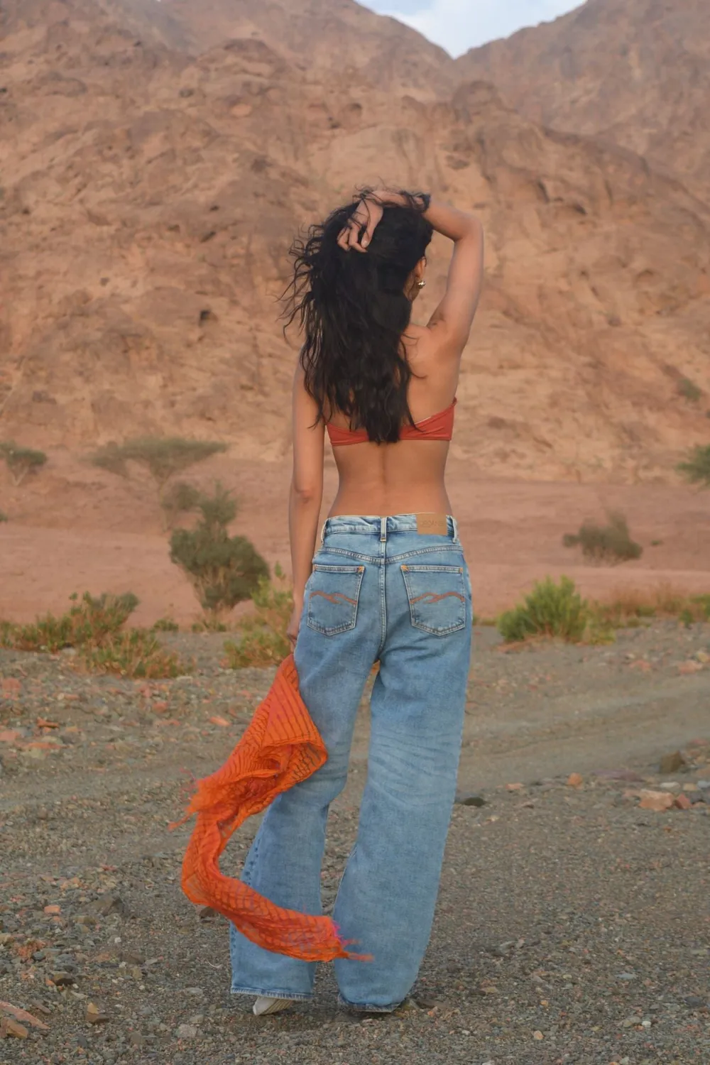 Organsk Streets Blues baggy jeans lav talje