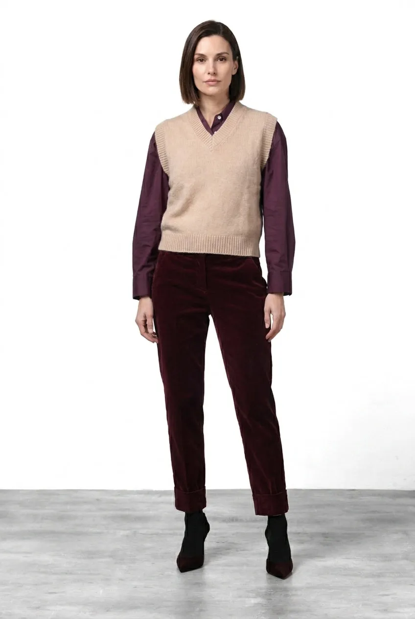 Mason's New York Carrot chino bukser bordeaux fløjl